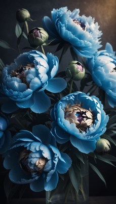Blue peonies in a vase