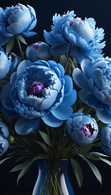 Blue peonies in a vase