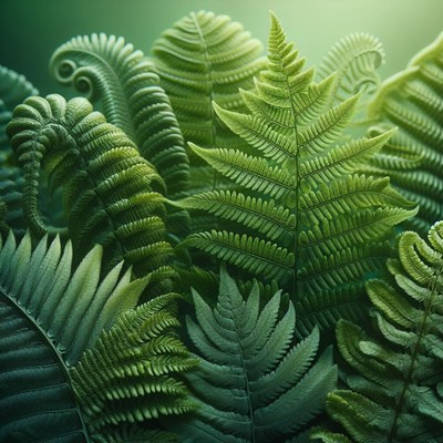 Lush green fern fronds