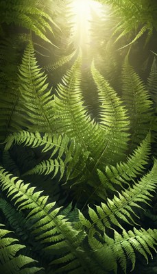 Sunlight through ferns