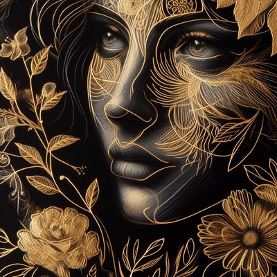 Golden floral portrait