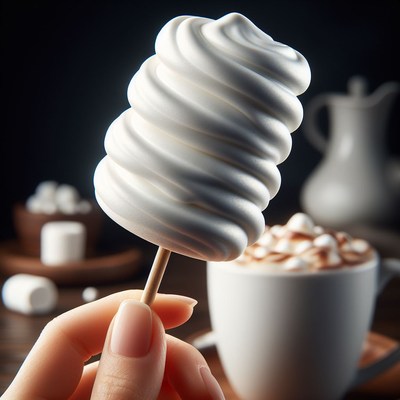 Whipped cream on a stick