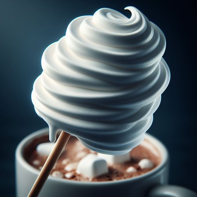 Whipped cream over hot chocolate