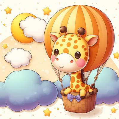 Giraffe hot air balloon ride