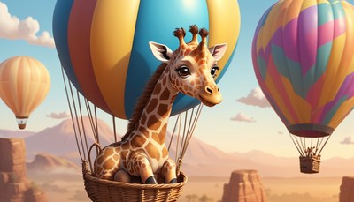 Giraffe hot air balloon ride