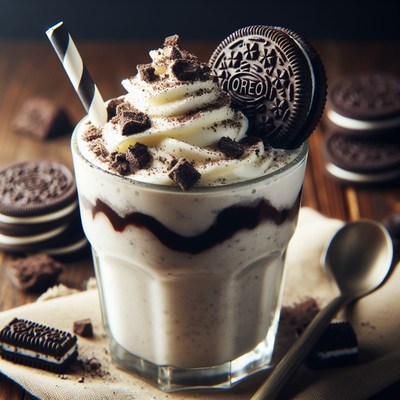 Oreo milkshake with whipped cream