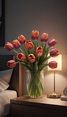 Tulips on nightstand