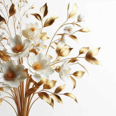 White and gold flower arrangement
