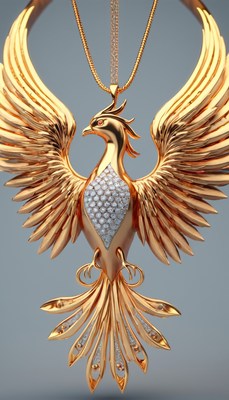 Gold phoenix necklace