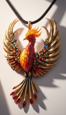 Gold phoenix necklace