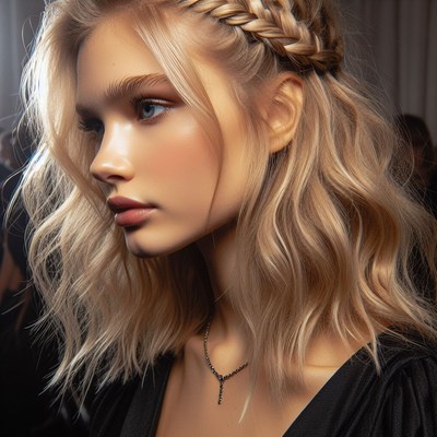 Blonde woman with braided hair