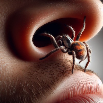 Spider in a nostril