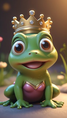 Smiling frog princess with crown
