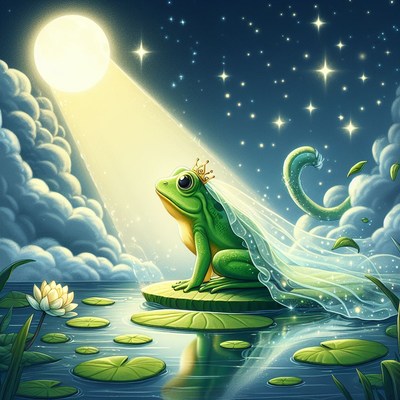 Frog princess under moonlight