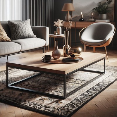 Modern coffee table in living room