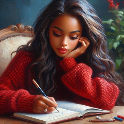 Woman writing in journal