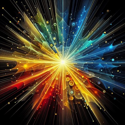 Colorful light burst abstract