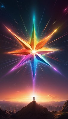 Man gazes at cosmic star