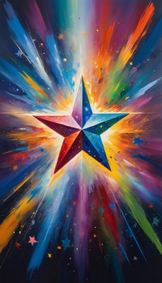 Colorful starburst painting