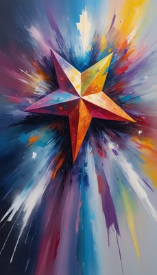 Colorful starburst painting