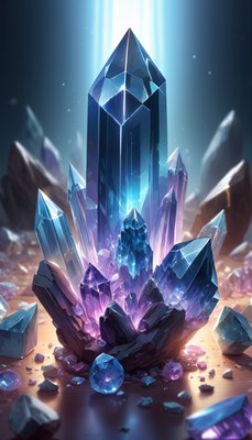 Blue crystal formation