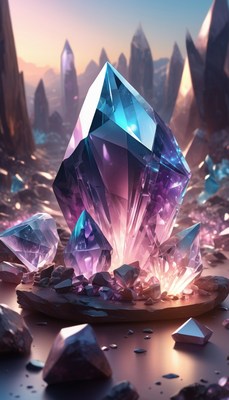 Crystal formation in a fantasy landscape