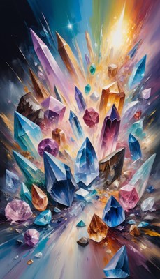 Colorful crystal explosion
