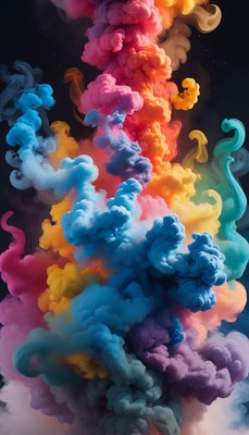 Colorful ink clouds