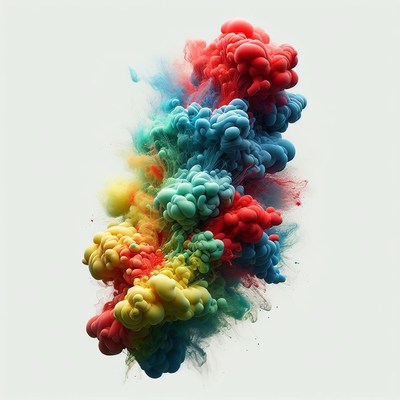 Colorful ink exploding in water