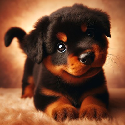 Rottweiler puppy portrait