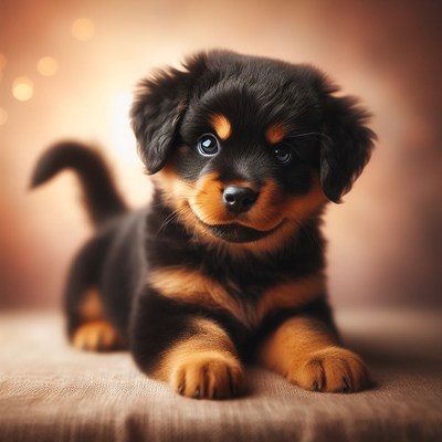 Rottweiler puppy posing