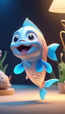 Playful fish toy on tabletop