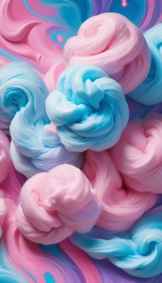 Pink and blue slime swirls