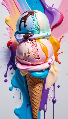Colorful ice cream cone