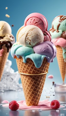 Melted ice cream cone