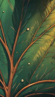 Green leaf veins and sunlight