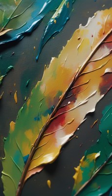 Close-up of a painted feather