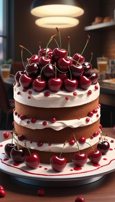 Cherry topped cake