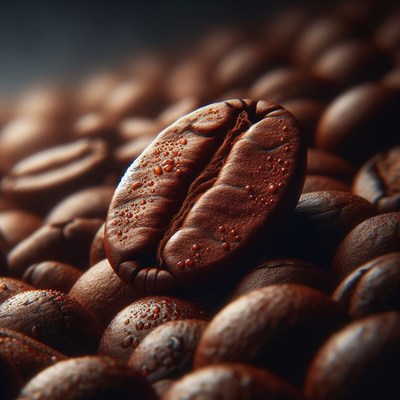 Close-up of wet coffee bean