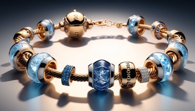 Gold bracelet with blue gemstones