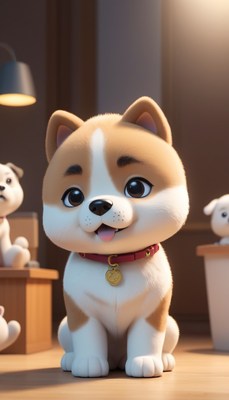 Cute puppy sitting indoors