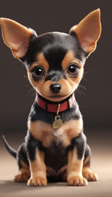 Black and tan chihuahua puppy sitting