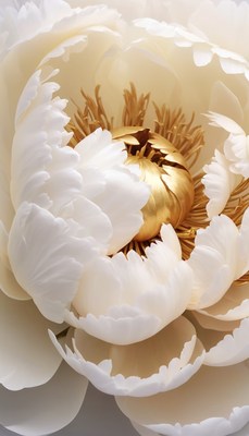 White peony flower close-up