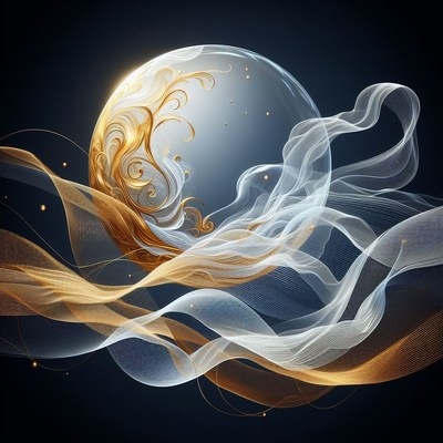 Abstract orb with golden detail