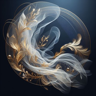 Golden feathers and white veil