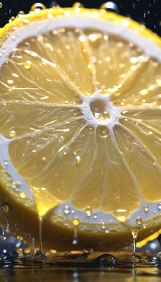 Lemon wedge dripping juice