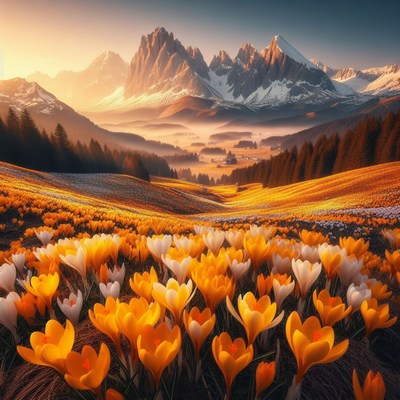 Mountain meadow sunrise