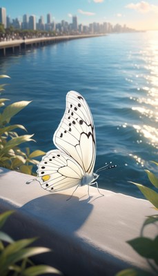 Butterfly on a city wall