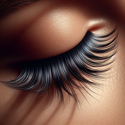 Close-up of eye with long eyelashes