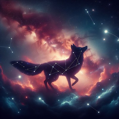 Fox constellation in the night sky